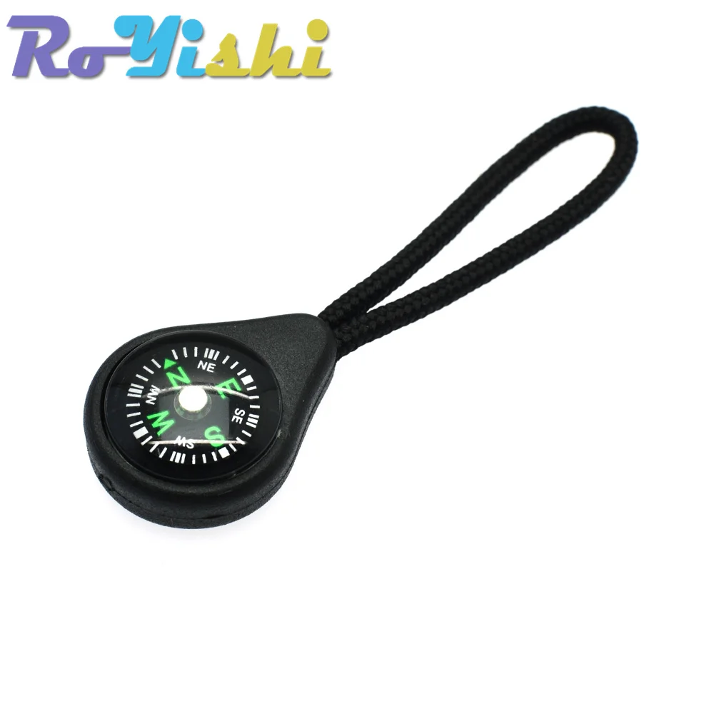 Compass Zipper Pull con correa para mochila, traje de gimnasio, accesorios de ropa, negro, 5 unids/lote por paquete - imagen 3