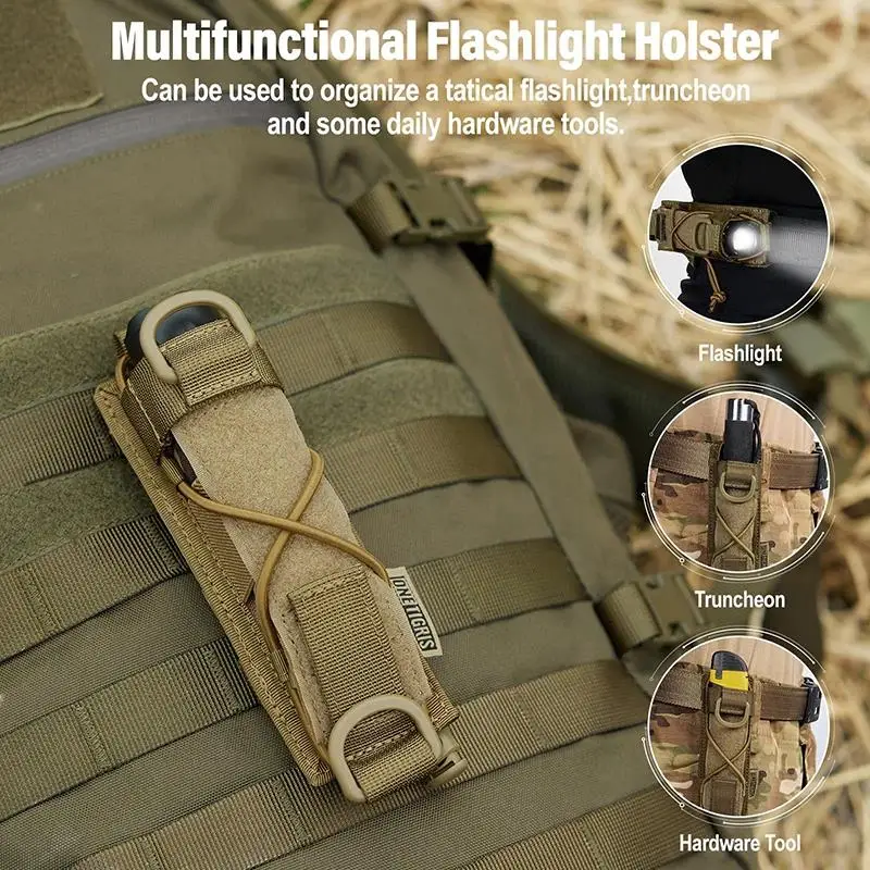 Bolsa ONETIGRIS MOLLE, bolsa multifuncional para linterna, soporte para linterna Molle para cinturón, bolsa para herramientas de mano lineal - imagen 3