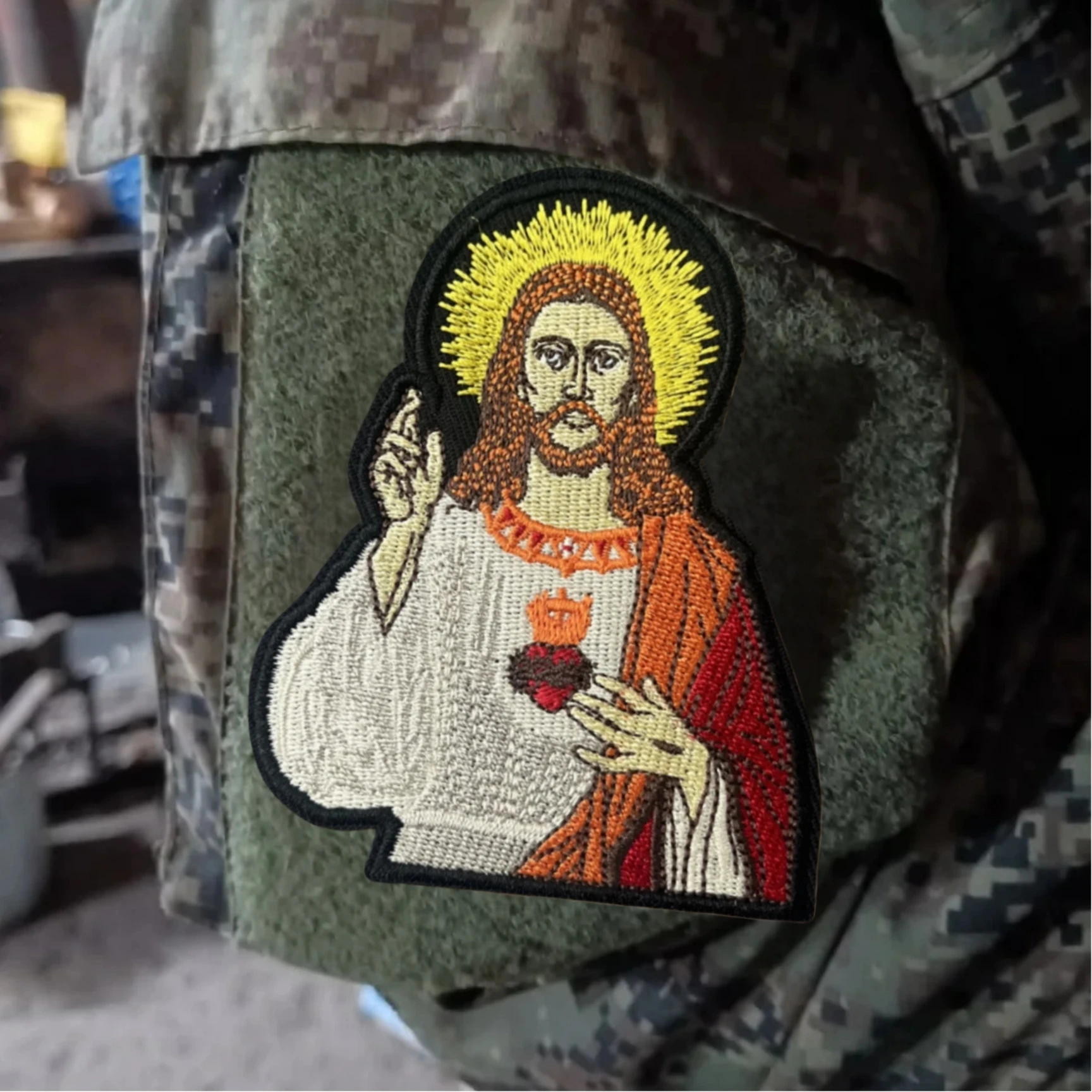 Parche táctico de moral bordado "Jesus", apliques, parches militares de gancho y bucle para ropa, pegatinas personalizadas para mochila