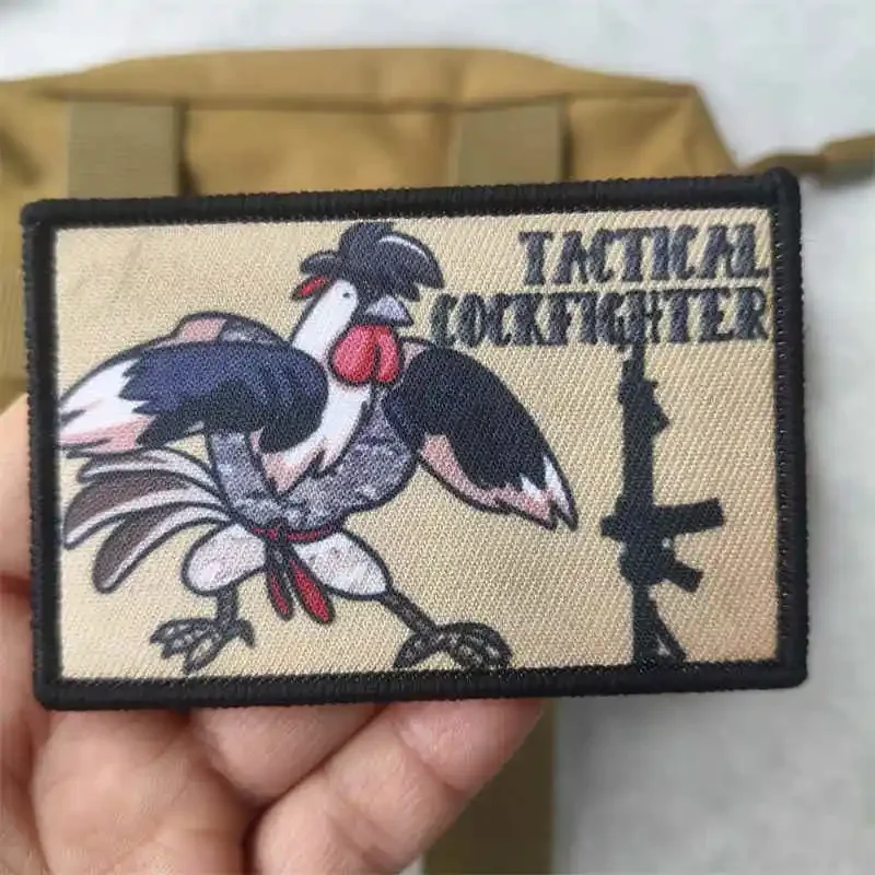 Parche con estampado de gallo de cuervo, chaleco táctico, parches de gancho y bucle para ropa, brazalete decorativo, mochila, insignia de moral, pegatinas - imagen 5