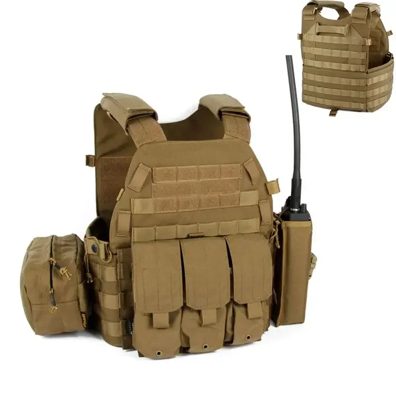 Chaleco táctico Molle Gear, bolsa de nailon, armadura corporal, portador de placa de caza, accesorios Airsoft, combate militar, chaleco de juego de guerra del Ejército, 6094 - imagen 5
