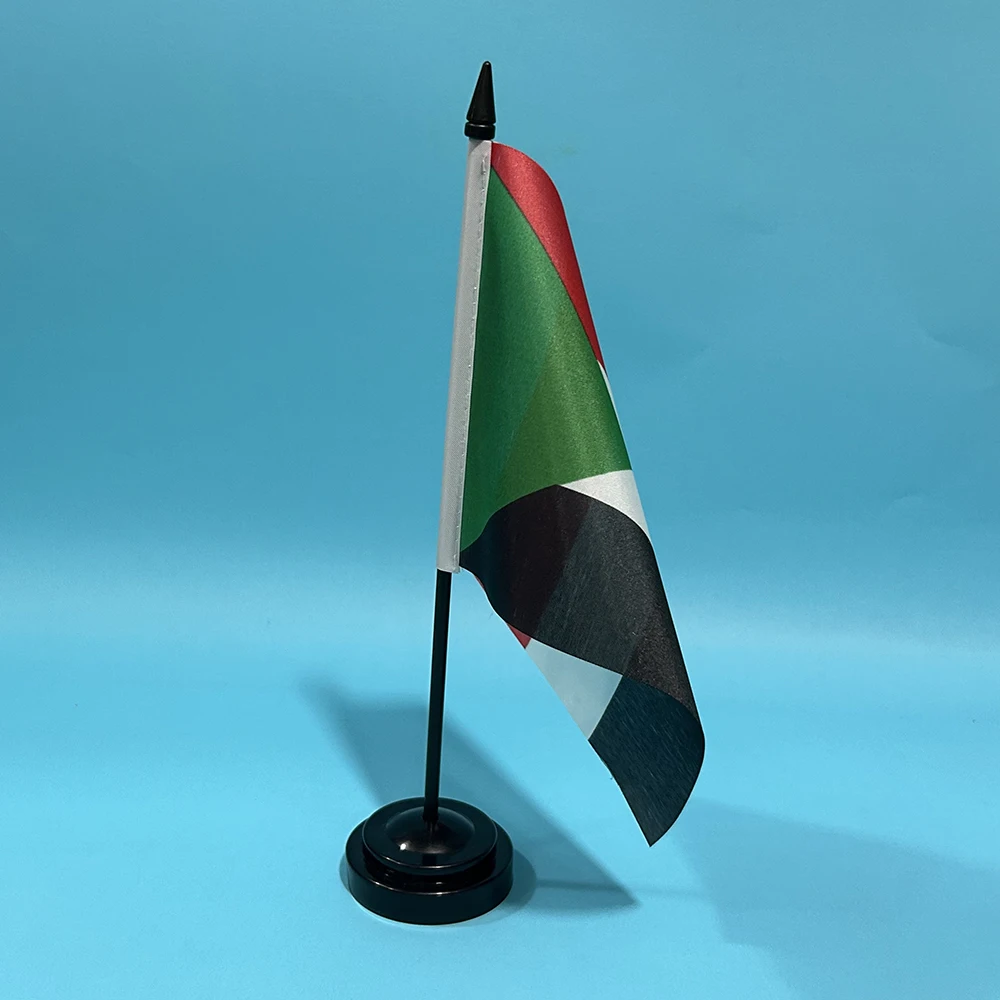 Bandera de escritorio de oficina de 14x21cm, bandera de Sudán, decoración de mesa, bandera nacional de Sudán, adornos de escritorio, banderas - imagen 5