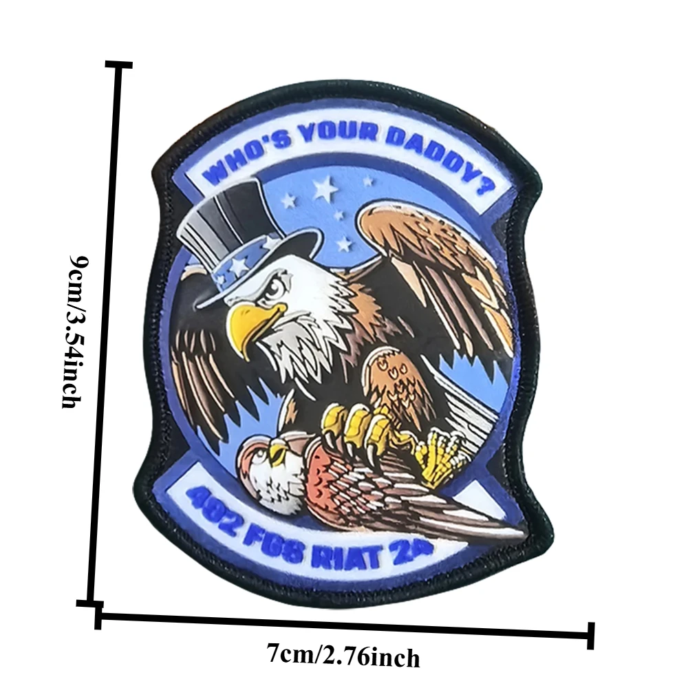 Parches tácticos Who's Your Daddy Eagle para ropa, parche de gancho y bucle, insignia militar, brazalete, pegatinas decorativas para mochila - imagen 2