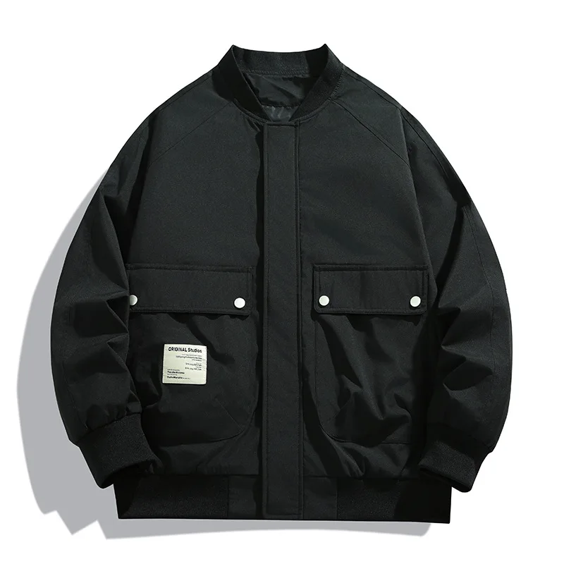 Chaquetas Retro de moda para hombre, abrigo informal con bolsillos grandes, ropa de calle de Color sólido, primavera y otoño, novedad de 2024 - imagen 2