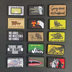 Animales divertidos con apliques de tela con insignia de moral de dicho clásico, GOOSE, CAT, ratón, Rat, Racon, parche táctico de oso para ropa, sombrero