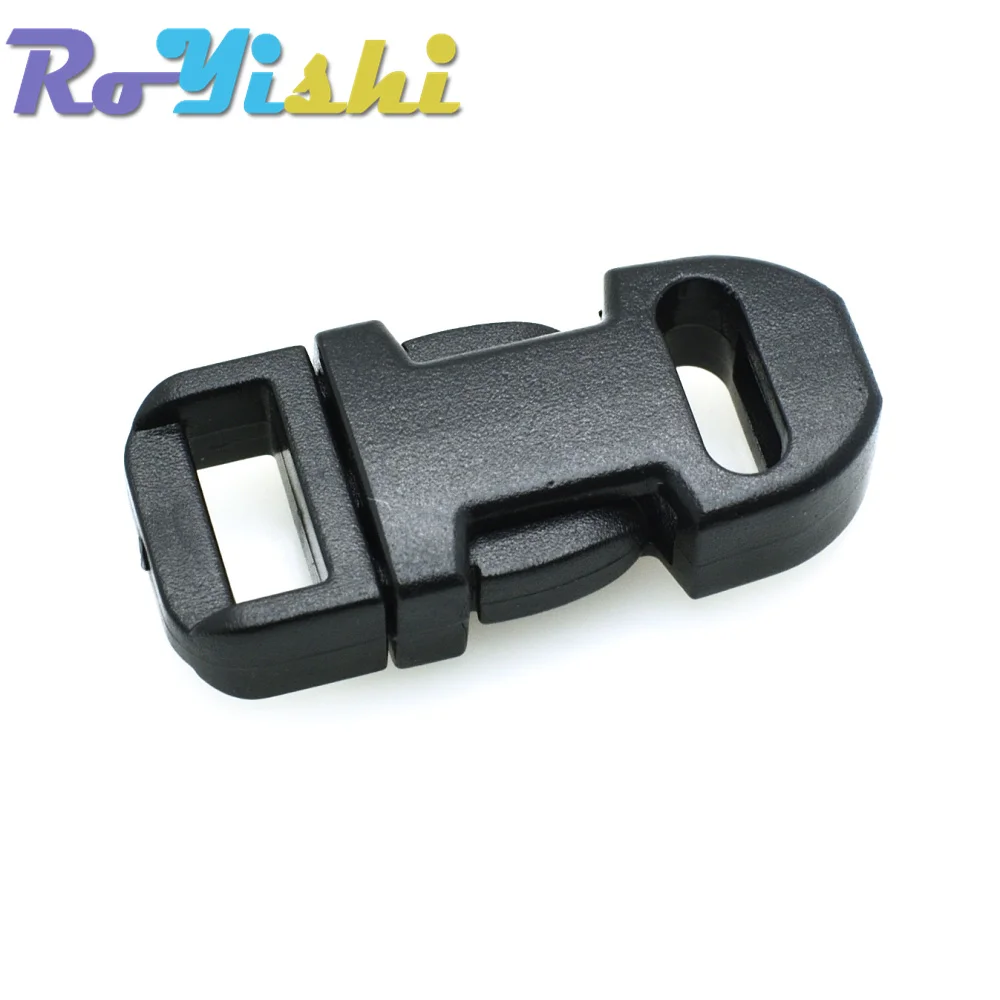 Hebilla de Liberación lateral de 3/8 pulgadas, pulsera de plástico Paracord, cordón Lariat, cámara, cuello, piezas de correa de teléfono, 10 unids/lote por paquete - imagen 3