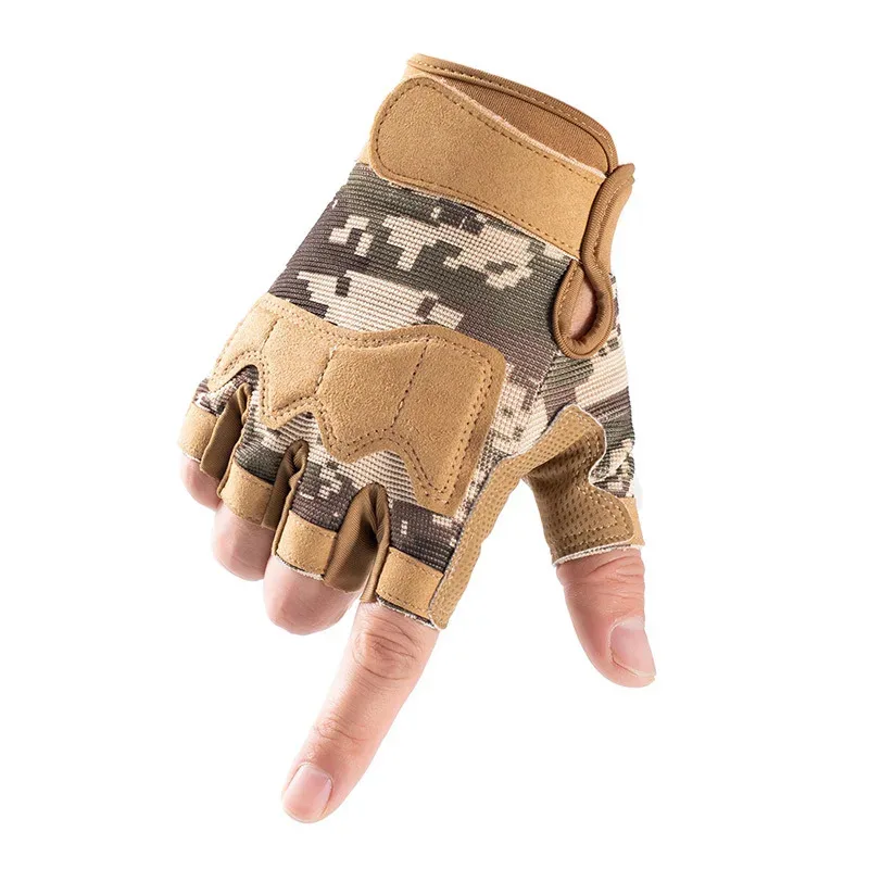 Guantes tácticos antideslizantes de medio dedo unisex para caza - imagen 4