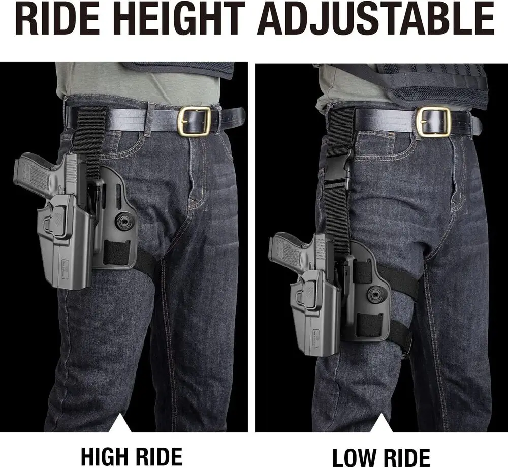 Funda Universal de polímero para pierna para gran oferta, funda táctica para pierna caída OWB con retención de nivel II, mano derecha + clip de bala - imagen 5