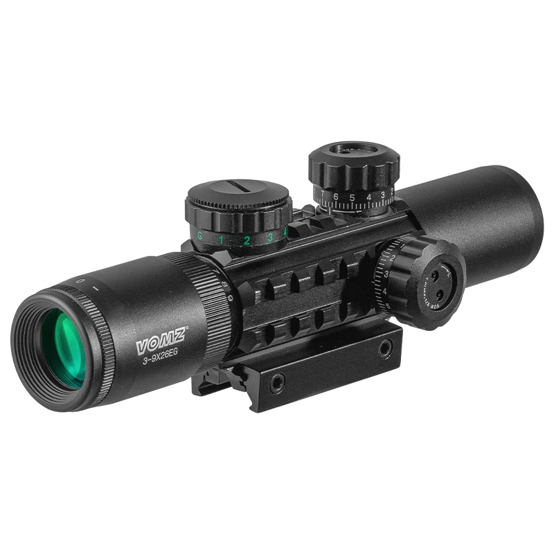 VOMZ nuevo 3-9X26 alcance rojo verde iluminado mira óptica táctica caza Riflescope 11/20mm para Rifle Picatinny Air 2026 - imagen 3