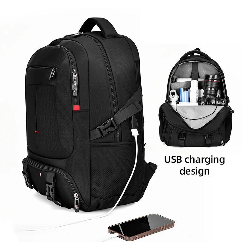Bolsa de escalada para deportes al aire libre de viaje USB para hombres, senderismo, Camping, mochila, zapatos, mochila de entrenamiento de bolsillo, bolsas grandes de estudio para estudiantes - imagen 4