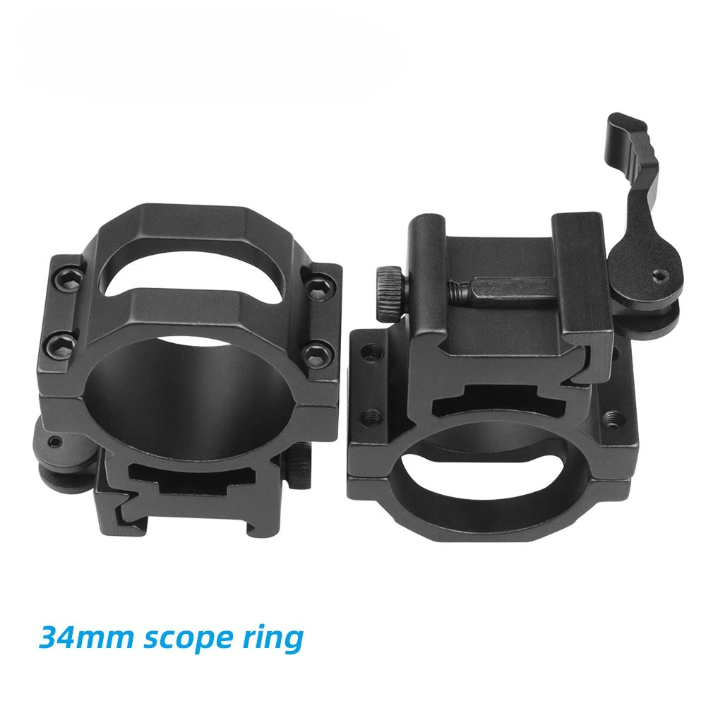 Soporte láser para linterna, montaje de alcance de liberación rápida de 34mm, riel de 20mm, mira telescópica óptica, adaptador de anillos de alcance QD - imagen 5