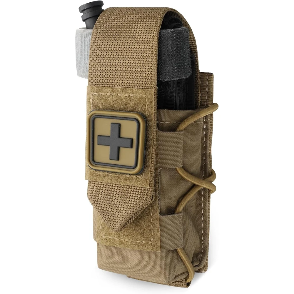 Soporte de torniquete MOLLE, soporte IFAK TQ, funda médica táctica, botiquín de primeros auxilios, parche cruzado/cable de pengué con torniquete - imagen 2