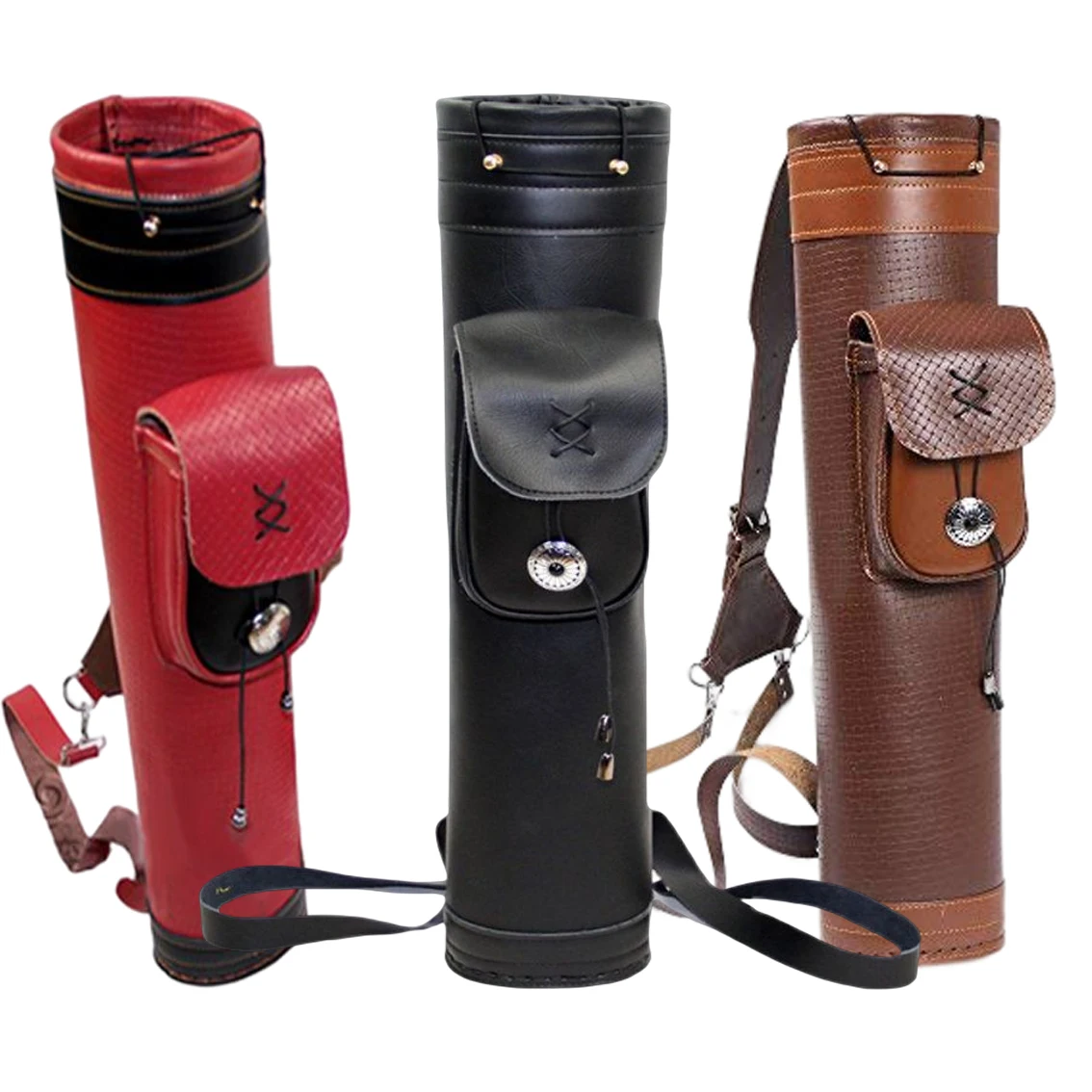 Mochila tradicional de cuero para tiro con arco, aljaba trasera para hombro, soporte para flecha, bolsa grande con correas, bolsa de almacenamiento para cinturón para caza y tiro - imagen 2