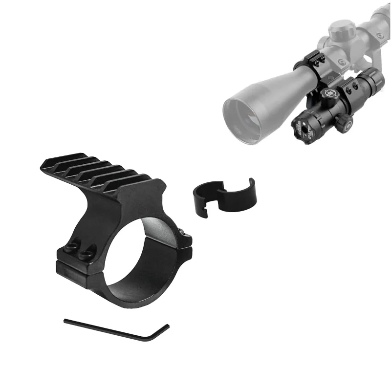 Accesorios para pistola de juguete, anillo de alcance óptico, montaje adaptador de 25,4mm y 30mm de diámetro con riel de 20mm para linterna, herramienta de caza láser de punto rojo