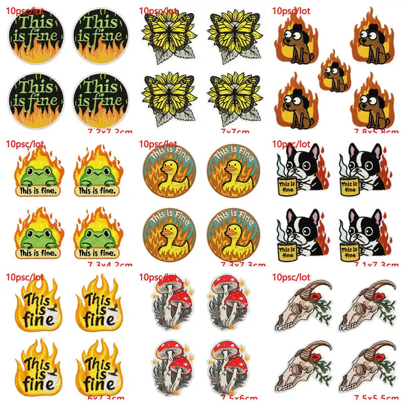 10 unids/lote de parches para planchar con animales de Hip Hop, parches bordados Punk para decoración de mochila de ropa - imagen 2