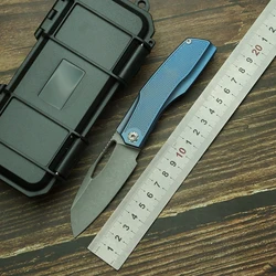 LEMIFSHE-cuchillo plegable Protean, hoja de 154CM, mango de aleación de titanio, rodamiento de cerámica, herramienta EDC de supervivencia para acampar al aire libre