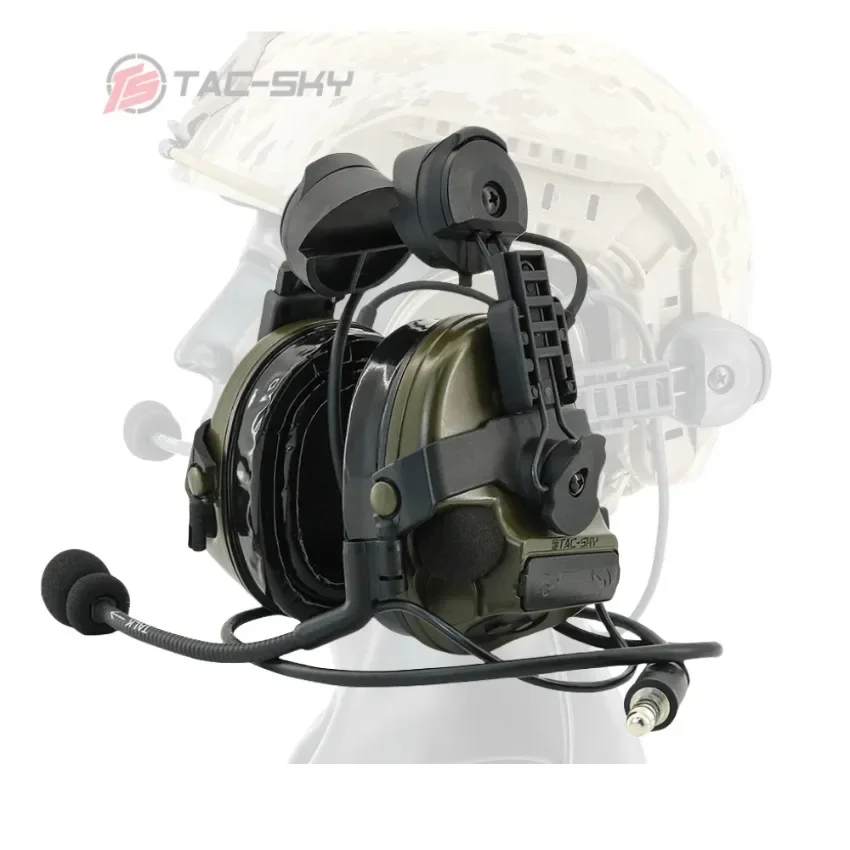 TAC-SKY 2025 nuevo militar TSC3 auriculares tácticos protección auditiva orejeras electrónicas de silicona soporte para casco con riel de arco - imagen 4