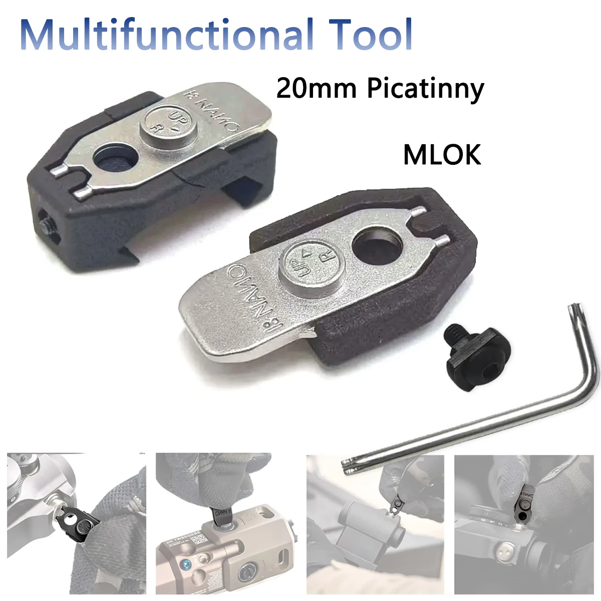 NANO Herramienta Ajuste Rápido Multifuncional Rail Picatinny MLOK 20mm