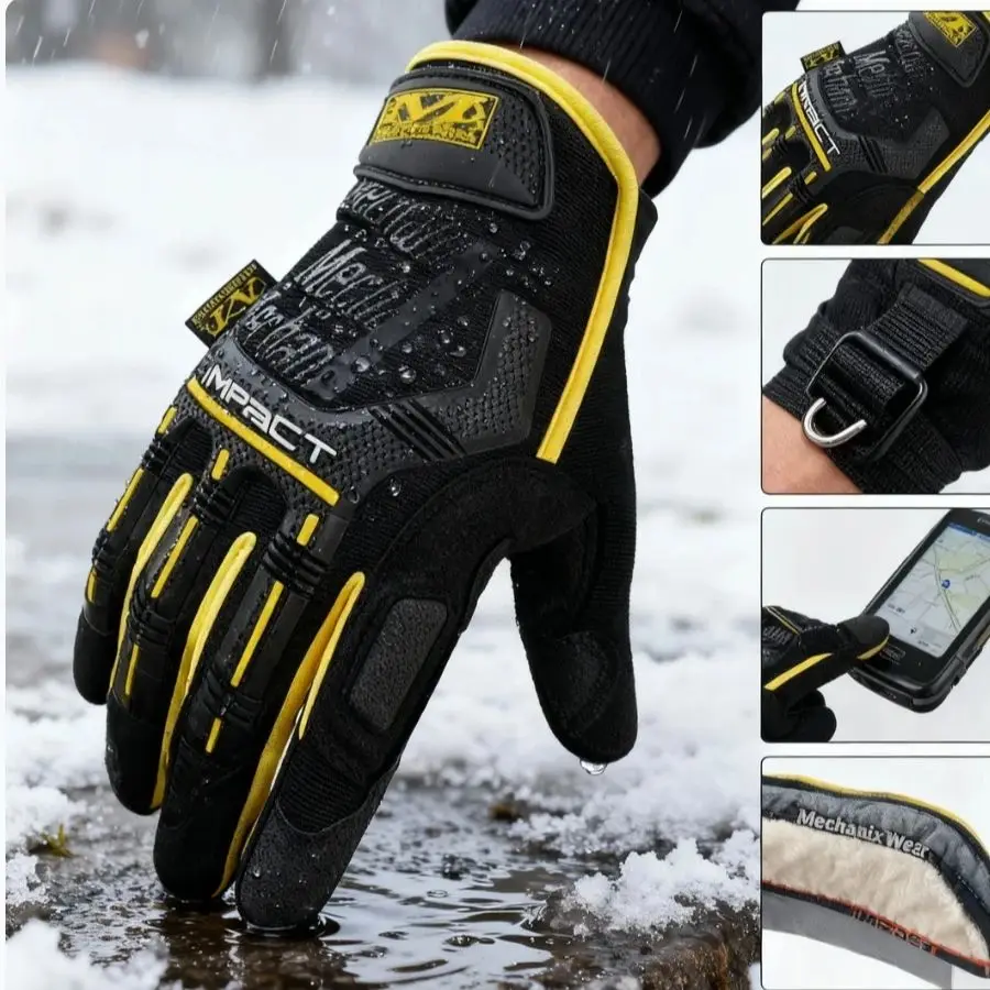 Guantes tácticos outdoor de dedos completos y recortados motociclismo - imagen 5