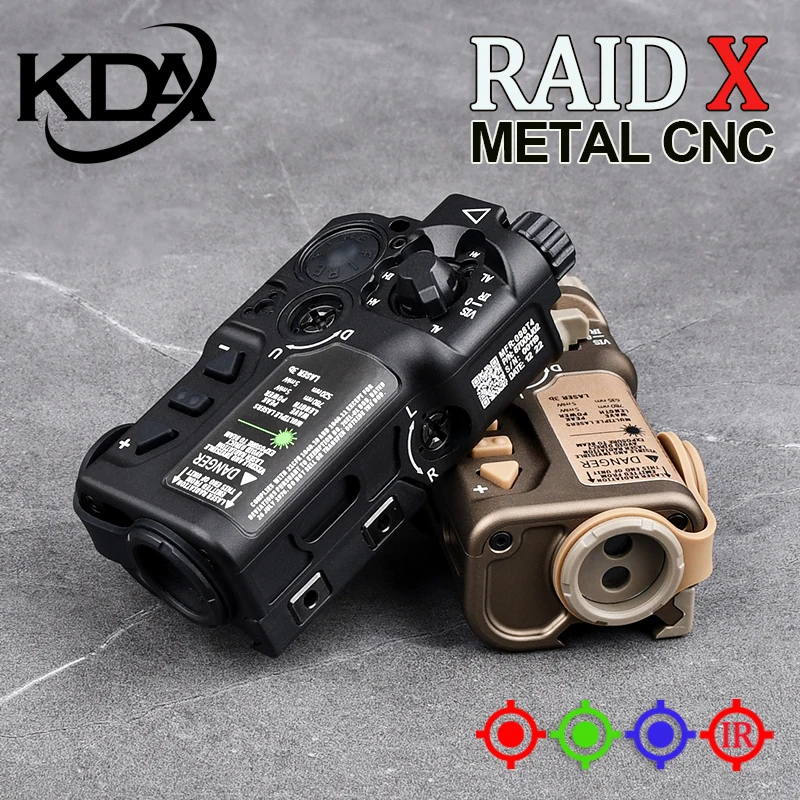 WADSN-linterna táctica de Metal CNC OGL RAID-X, punto rojo, verde, azul, indicador láser, LED estroboscópico, infrarrojo, para arma de caza