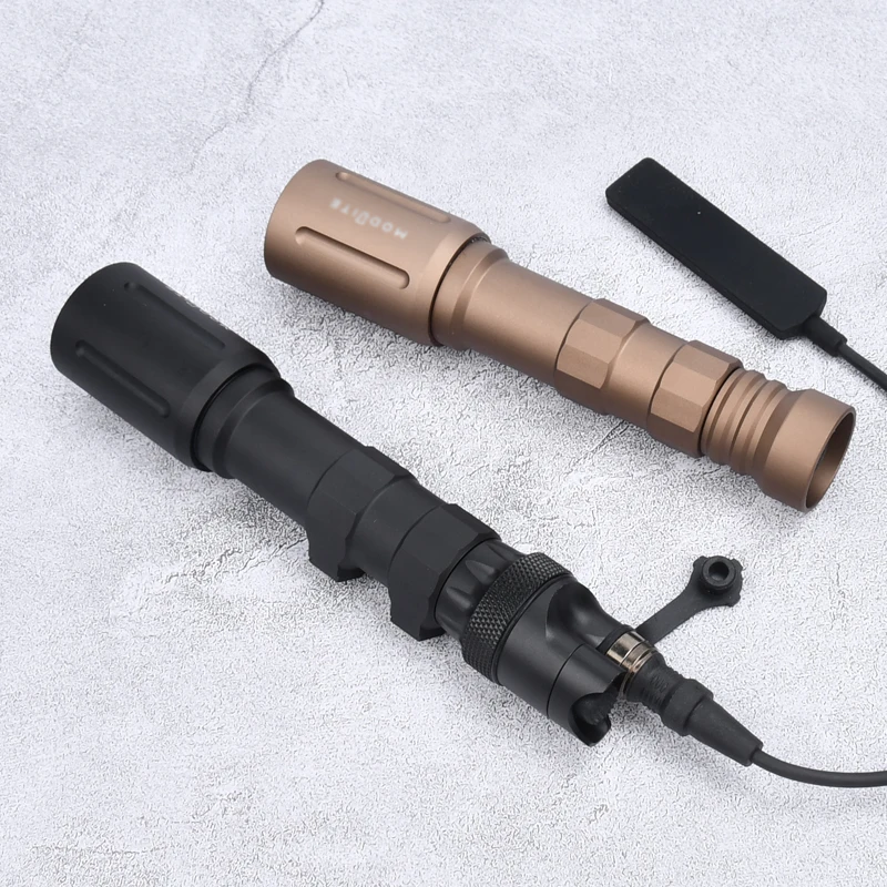 WADSN PLHv2-linterna LED blanca para arma de Airsoft, luz de explorador de alta potencia para caza, 18650 lúmenes con tapa trasera doble de Metal, 1300 - imagen 3