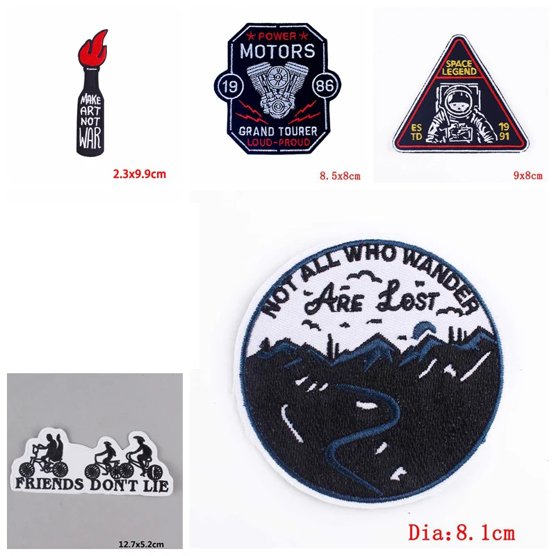 Prajna-parche bordado de película de 10 piezas, parches bordados de Space UFO para planchar en la ropa, insignia de parche de llama Punk - imagen 3