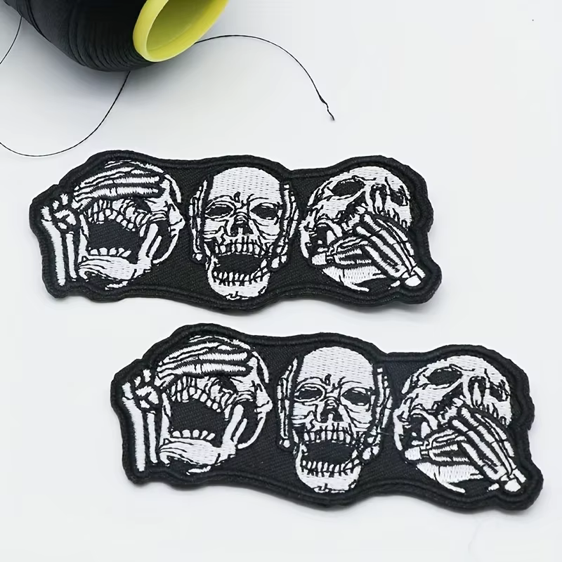 Parche bordado calavera táctica – ideal para coser y personalizar - imagen 4