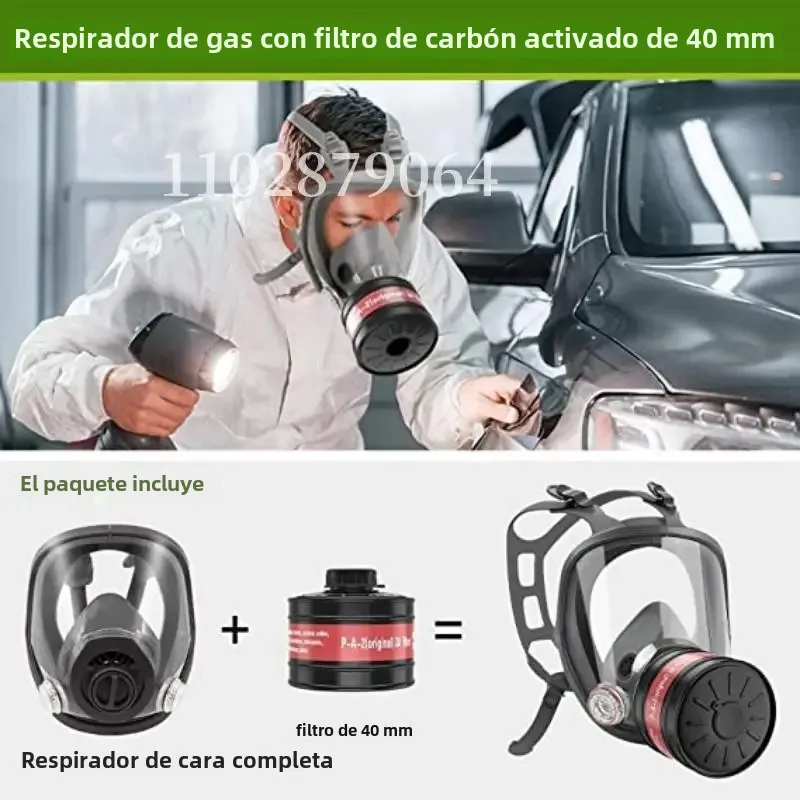 Máscara de Gas ácido/orgánico/Ammonia 6800 máscara facial completa respirador pintura pesticida químico laboratorio antipolvo filtros multifunción - imagen 4