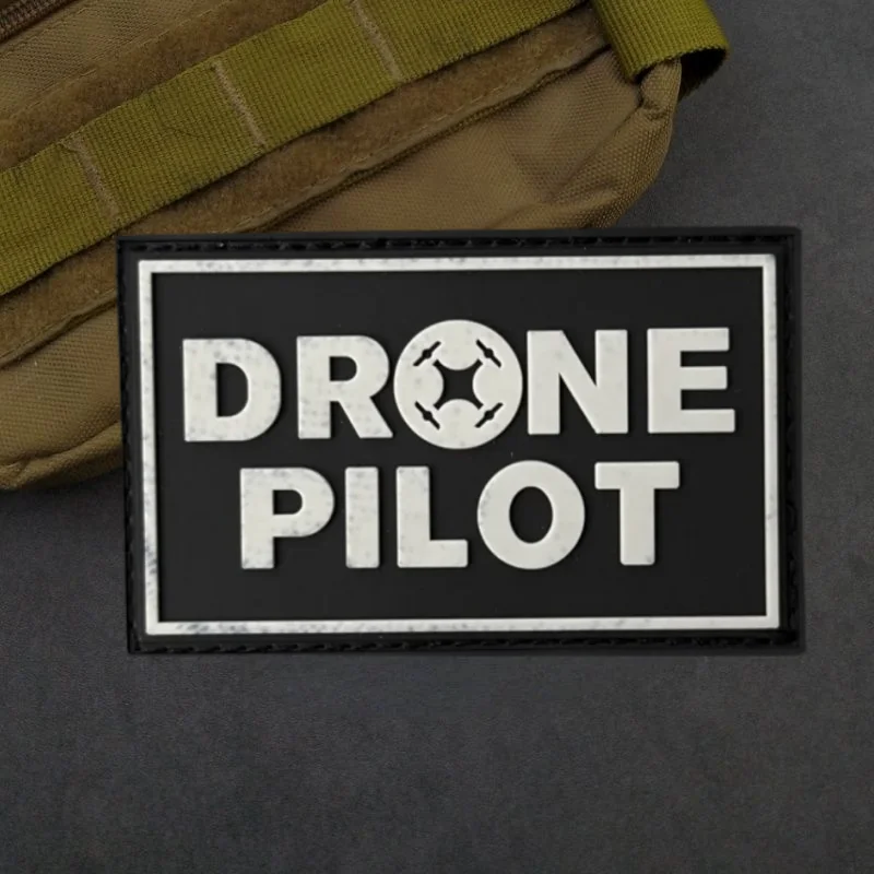 Parche de PVC 3D DRONE PILOT, chaleco táctico con gancho y bucle, insignia de moral militar, mochila, pegatinas decorativas, parches para brazalete para ropa - imagen 3