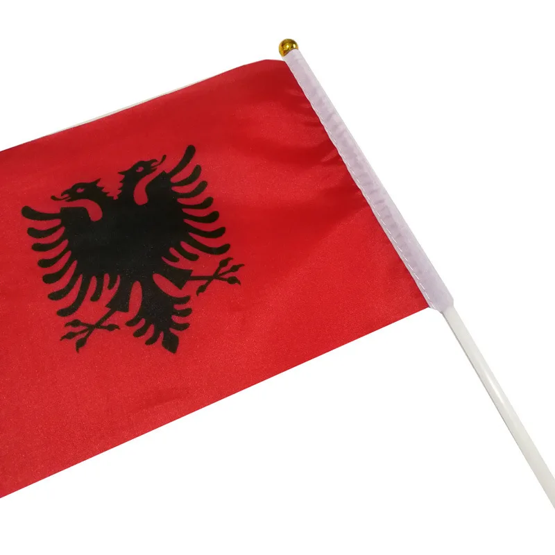Bandera Albania ondulada a mano para decoración y coleccionismo - imagen 4