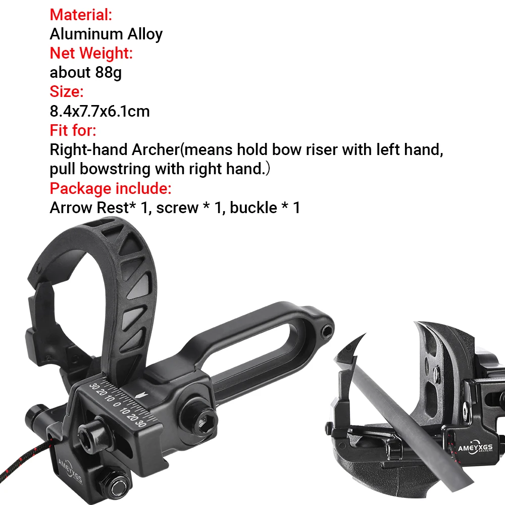 Soporte de flecha para tiro con arco y flecha, soporte de flecha ajustable de aleación de aluminio, arco de mano derecha para caza, 1 ud. - imagen 2