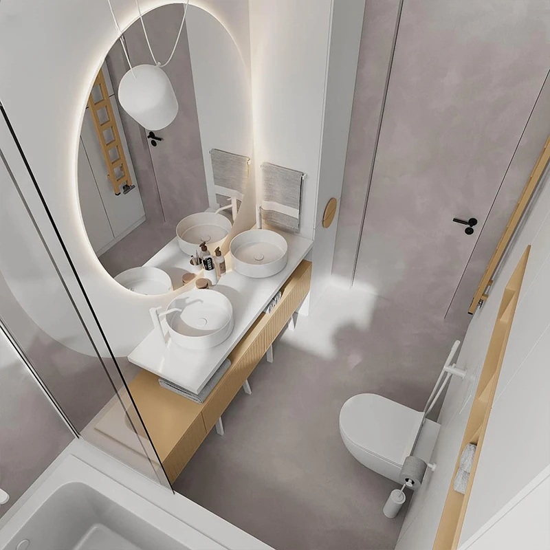 INS Fengyan Board Mueble de baño Combinación Mesa de lavado personalizada Lavabo doble Lavabo de baño de lujo moderno y lavabo facial - imagen 3