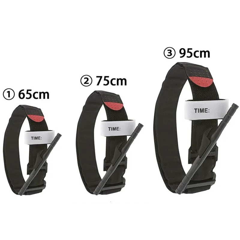 Correa de torniquete de 65/75/95cm, botiquín de primeros auxilios portátil, hebilla de liberación rápida y lenta, torniquete de emergencia con una sola mano, rescate de traumatismos - imagen 2