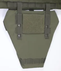 Protecciones chaleco táctico MOLLE cuello hombros entrepierna