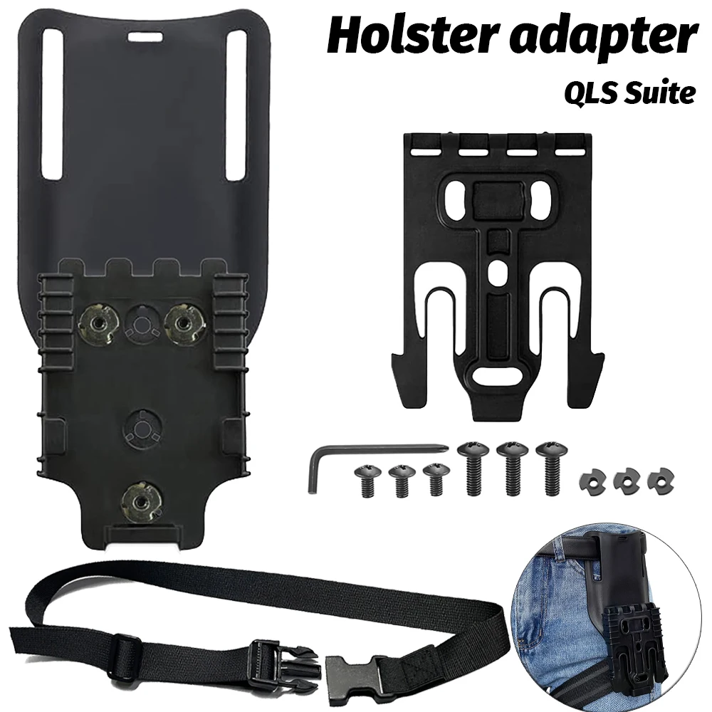 Kit de sistema de bloqueo rápido incluidos, horquilla y placa QLS con correa elástica para el muslo, cinturón Universal de conducción baja para funda de cinturón de servicio