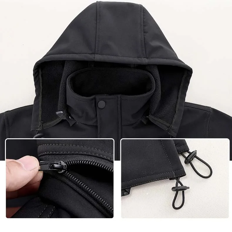 Chaquetas de lana para hombre, trajes tácticos impermeables para senderismo al aire libre, chándales para acampar, abrigos, pantalones térmicos, ropa para hombre, invierno y otoño - imagen 4