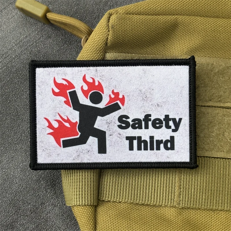Parche impreso "Safety Third" para ropa, insignia de moral militar táctica, parches con gancho, pegatina para mochila, brazalete - imagen 2