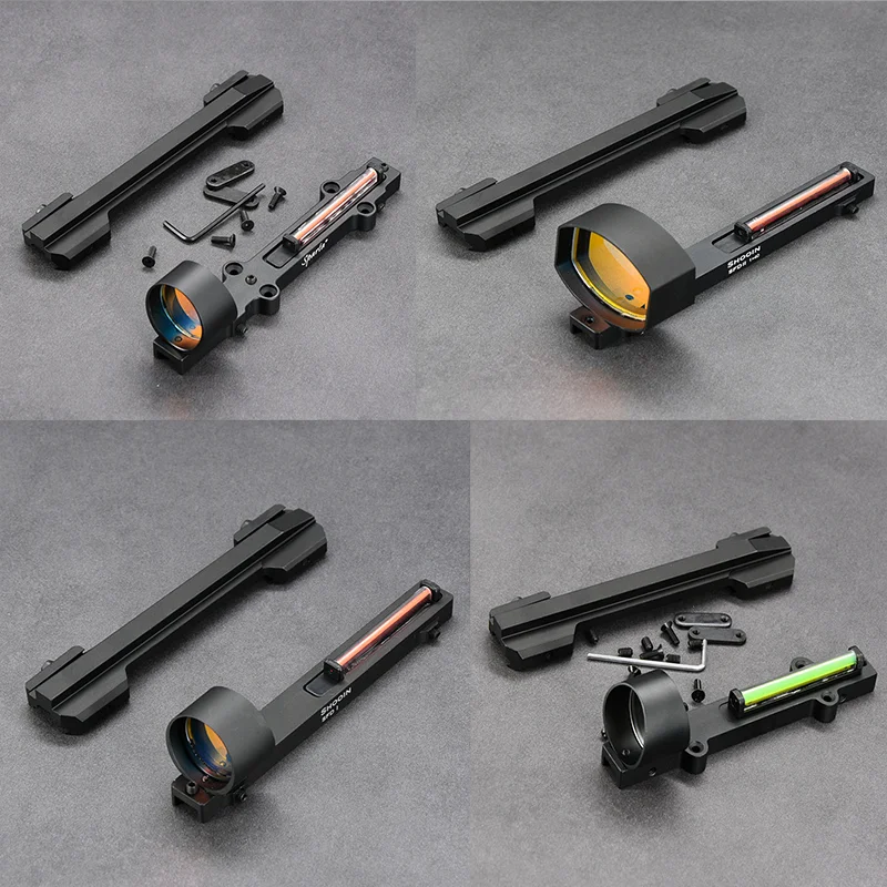 Shooin Optics RIB Colimator Sight Reflex de fibra de energía solar con base de montaje extendida de 20 mm - imagen 3