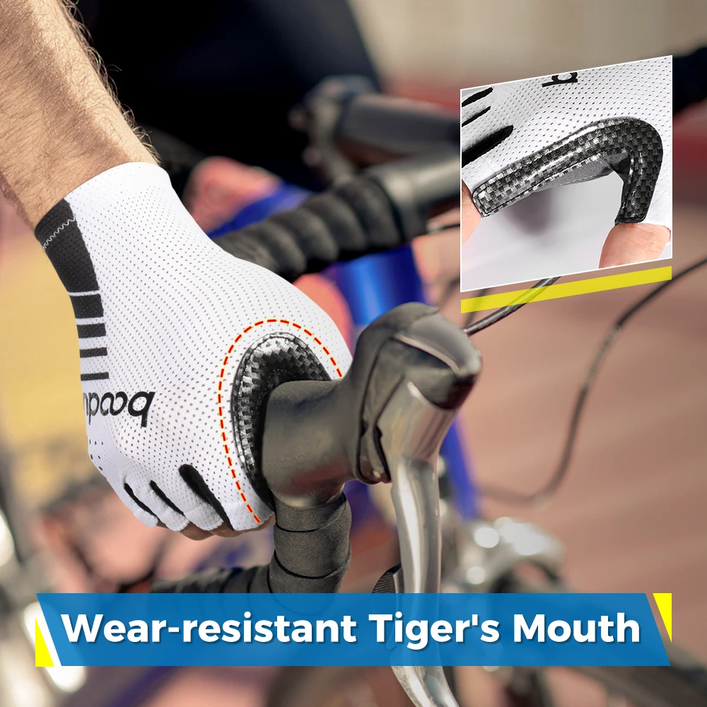 Guantes de medio dedo para ciclismo para hombre y mujer, antideslizantes, transpirables, resistentes al desgaste - imagen 3