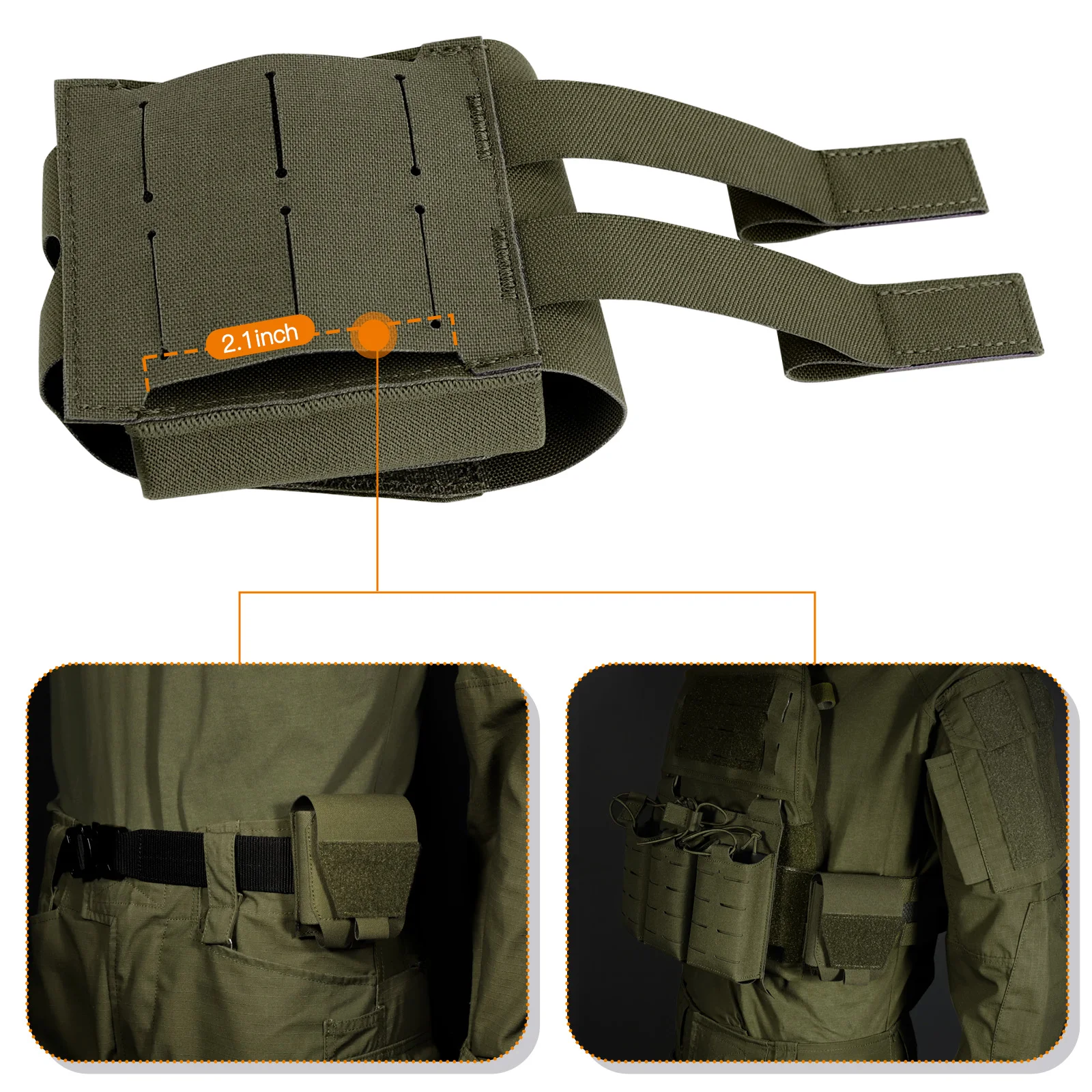 KRYDEX 500D funda para esposas MOLLE/cinturón funda para puños de perfil bajo funda para cinturón de servicio chaleco aplicación de la ley bolsa de caza al aire libre - imagen 4