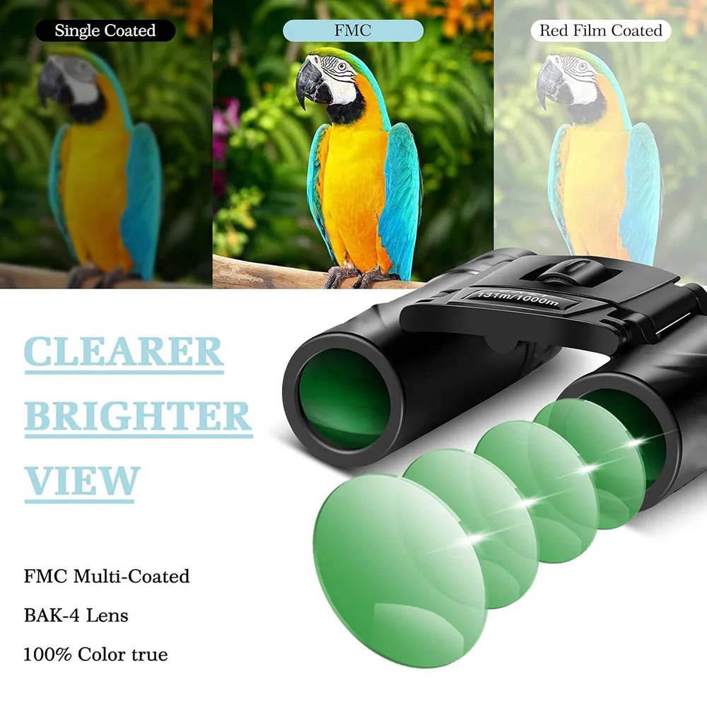 Mini binoculares pequeños compactos y ligeros 8x21 para conciertos, ópera, juegos deportivos al aire libre, senderismo, viajes, observación de aves para niños, Navidad - imagen 3