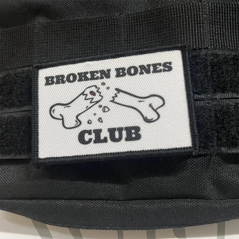 Parches tácticos de moral del Club de huesos rotos para ropa, parche de gancho y bucle impreso, pegatina para mochila del ejército militar - imagen 5