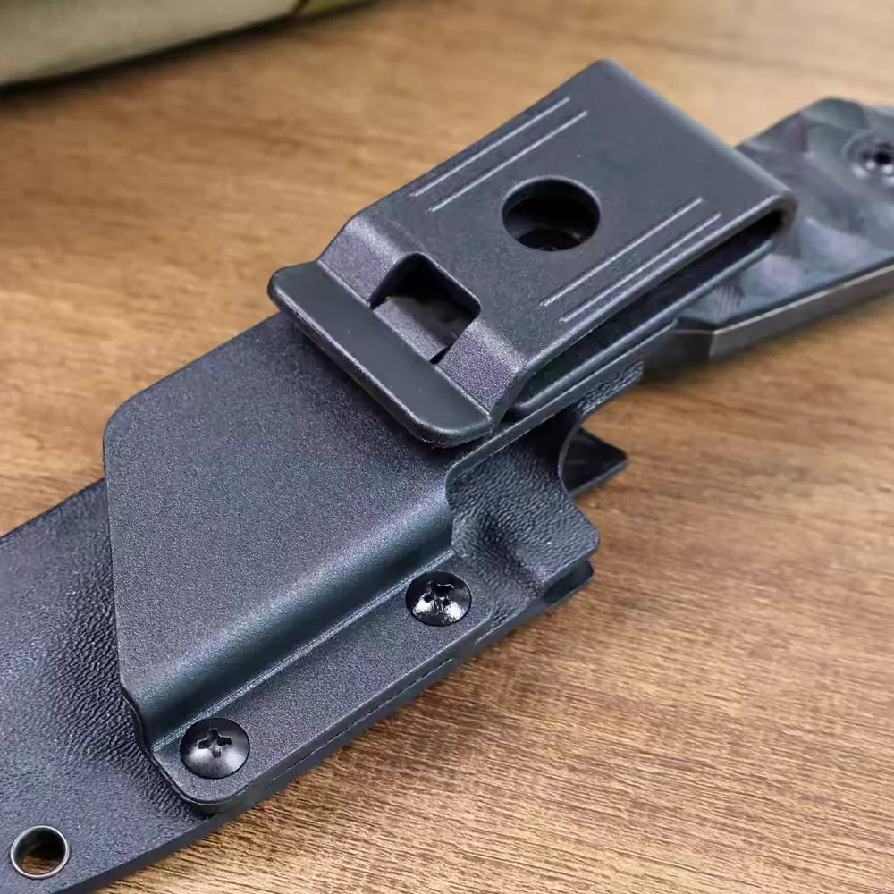 K vaina Clip cuchillo vaina accesorio 360 grados giratorio al aire libre táctico cuchillo funda cinturón cintura Clip Nylon plástico montaje lateral - imagen 2