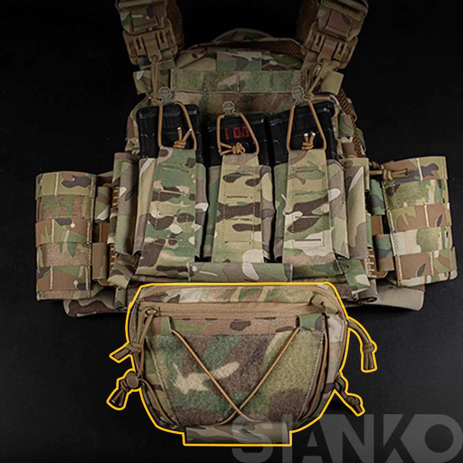 Bolsa de almacenamiento táctica multifuncional, bolsas de fijación de extensión de chaleco, bolsos de hombro, bolsas de administración de herramientas EDC, equipo de caza Airsoft - imagen 2