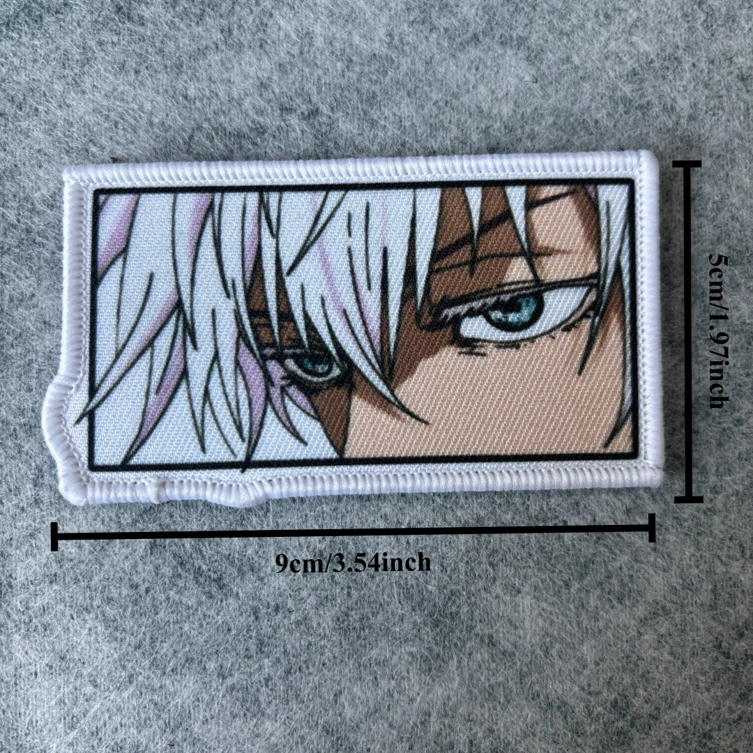Parche táctico de ojos de Anime Satoru Gojo para ropa, parches de gancho y bucle impresos, brazalete, insignia de moral militar, pegatinas para mochila - imagen 2