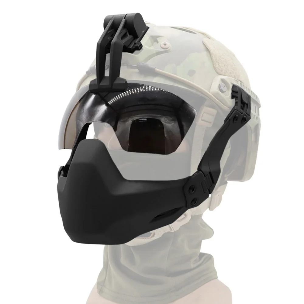 Casco táctico VULPO, máscara de media cara para caza, Airsoft, Paintball, gafas de protección para juego CS, equipo de casco rápido - imagen 2
