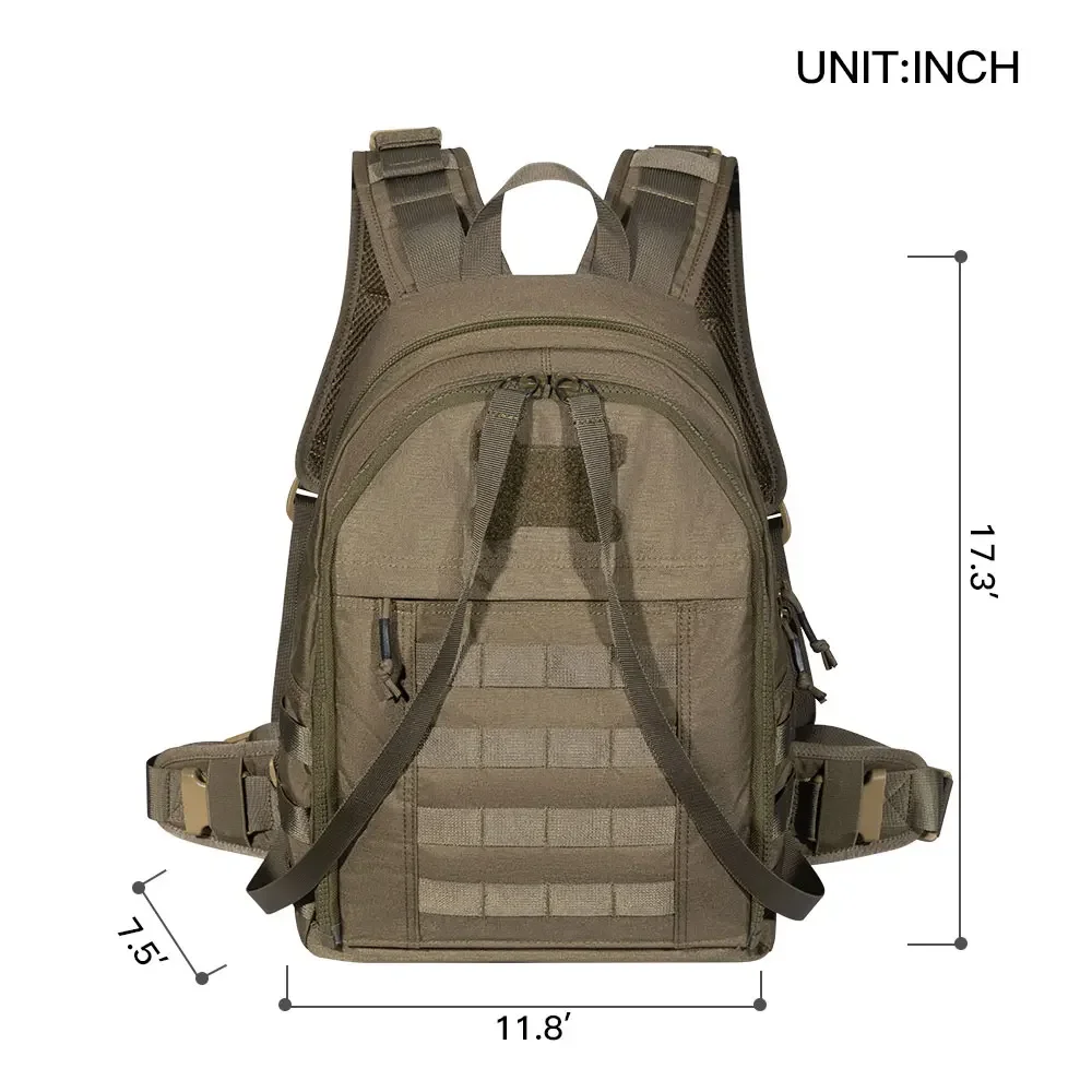 Mochila táctica de 20L, chaleco de doble uso, bolsa portadora de placa Molle, mochila de nailon para senderismo con chalecos, mochilas para exteriores - imagen 2