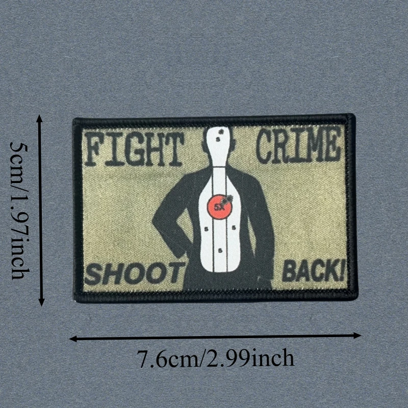 Parche con estampado de lucha contra el crimen, chaleco táctico con gancho y bucle, insignia de moral, pegatinas para mochila, parches para brazalete para ropa - imagen 3