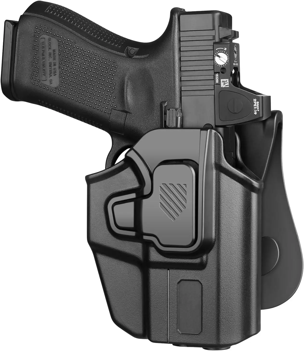 Funda Universal OWB para pistola compacta, subcompacta, compatible con Glock 19/26/43/43X/43X Mos,Hellcat pro,G3C, liberación de dedo índice, mano derecha
