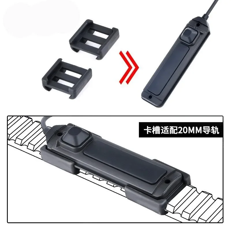 Almohadilla de presión de nailon PEQ-15 D2, Panel de bolsillo para luz de HL-X, apta para riel Picatinny de 21MM, ranura para interruptor de luz de arma táctica WADSN - imagen 5